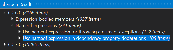 C# 6.0 nameof expression in a large desktop application