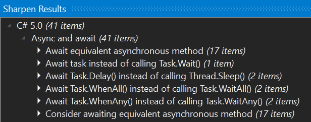 Sharpen Async and Await suggestions